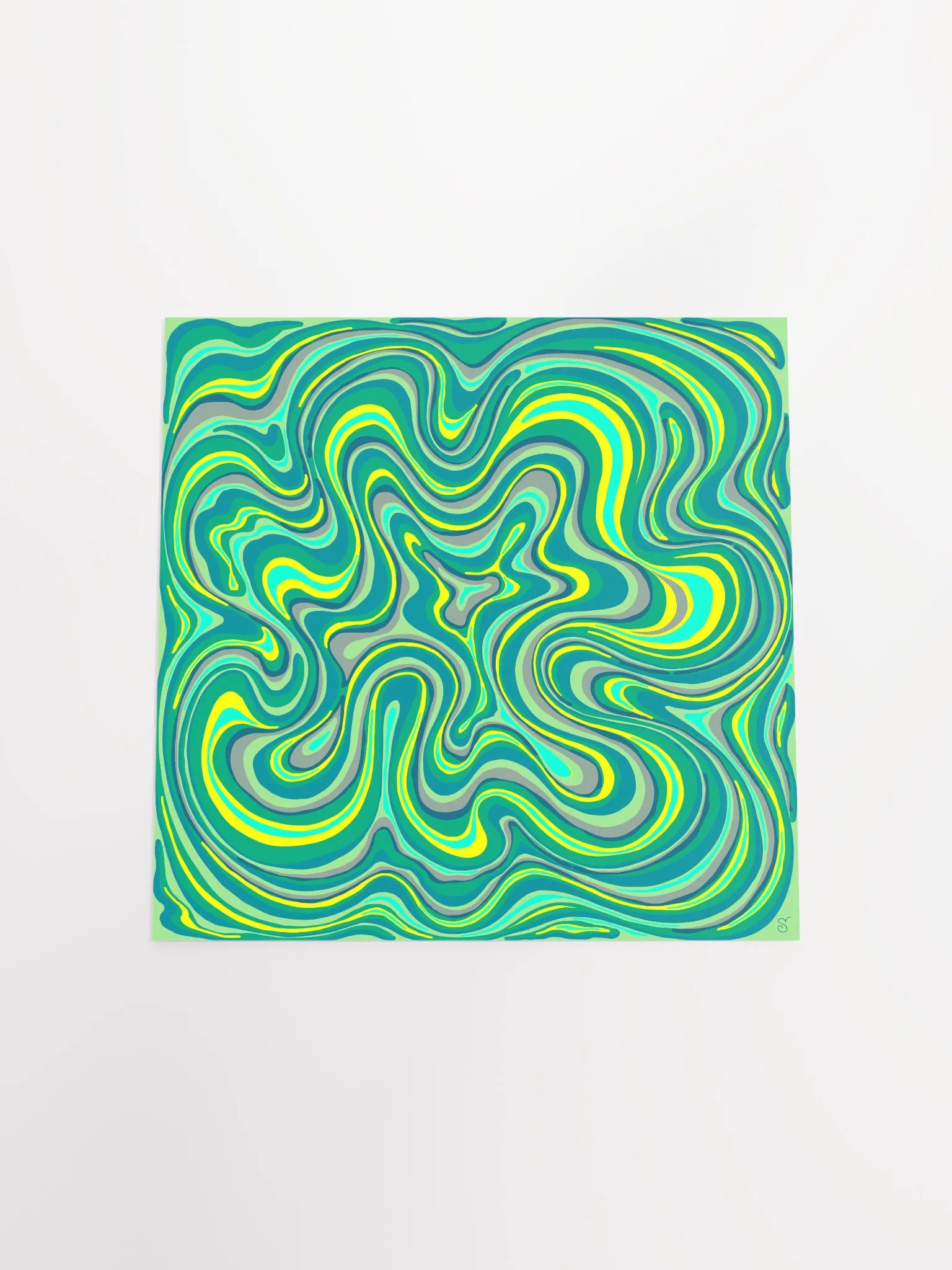 Fluidity in Green: Enhanced Matte Poster - Stone No. 7 product image (4)