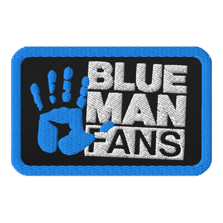 Blue Man Fans Hand Print Embroidered Iron-on Patch product image (1)