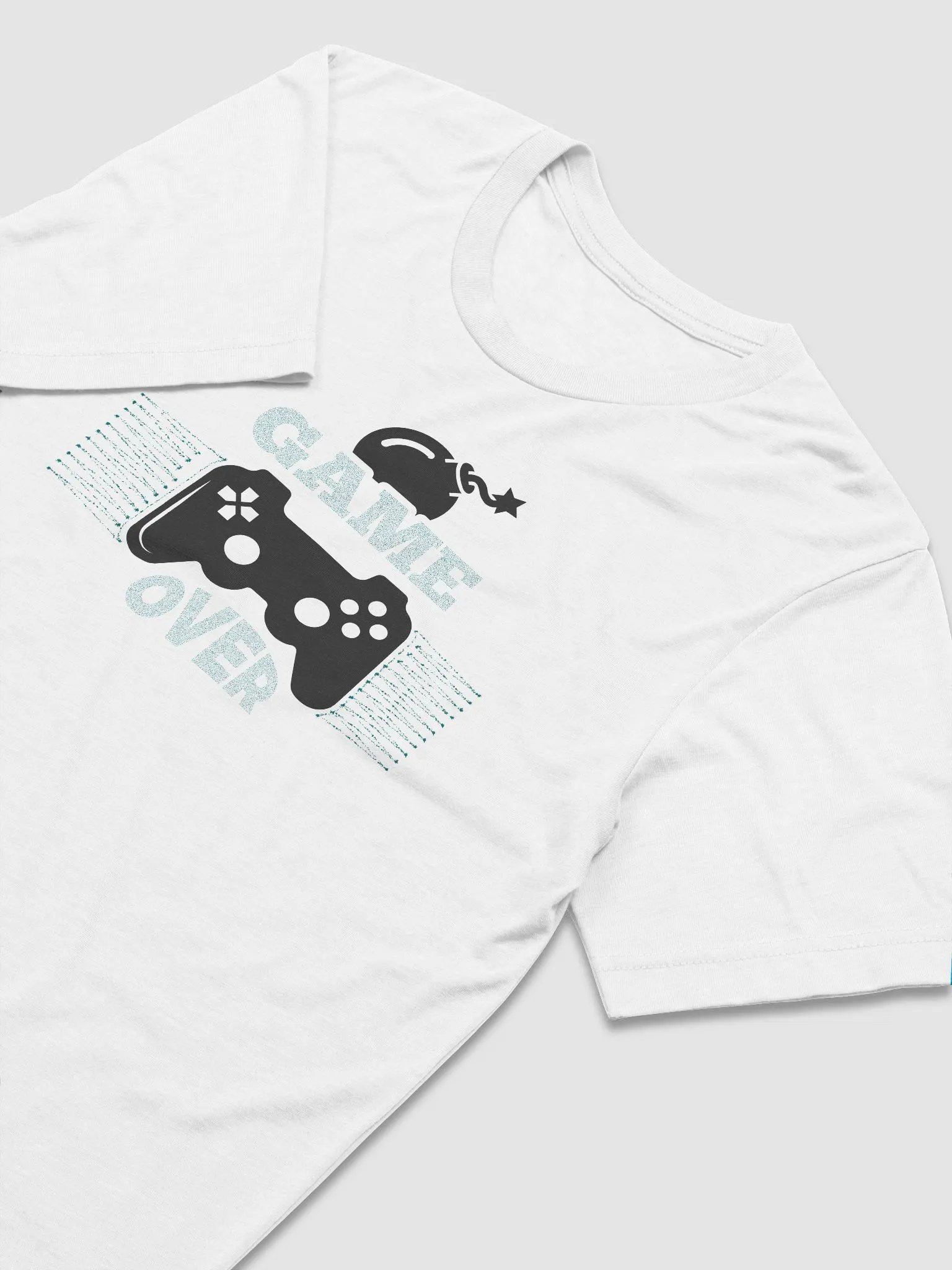 Game Over Gamer Pixelated Gaming Whale T-Shirt product image (3)