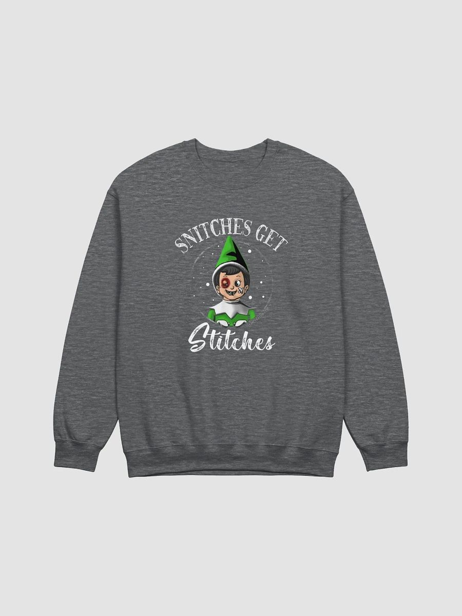 Holiday - Snitches Get Stitches - Green Elf Christmas sweatshirt product image (3)