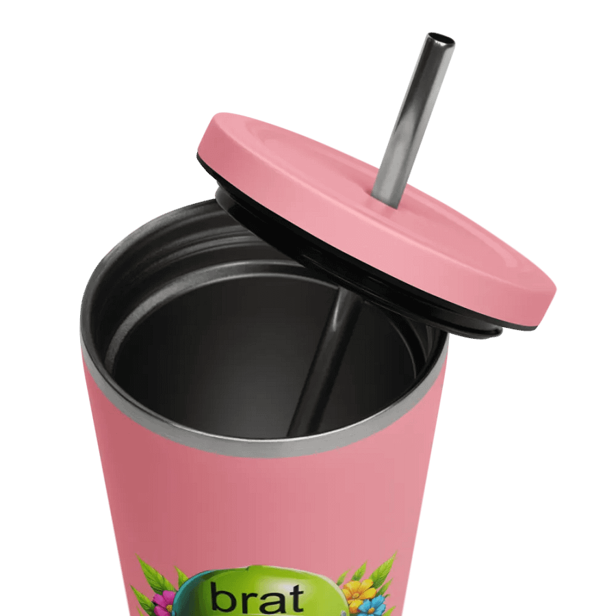 Brat 20 oz Tumbler Cup - Pink - Insulated Tumbler with a Straw v6 product image (11)