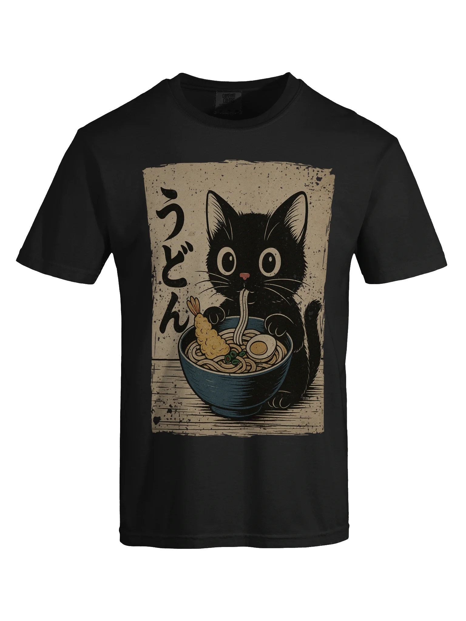 Black Cat Eating Ramen Traditional Japanese Retro Noodle Art product image (67)