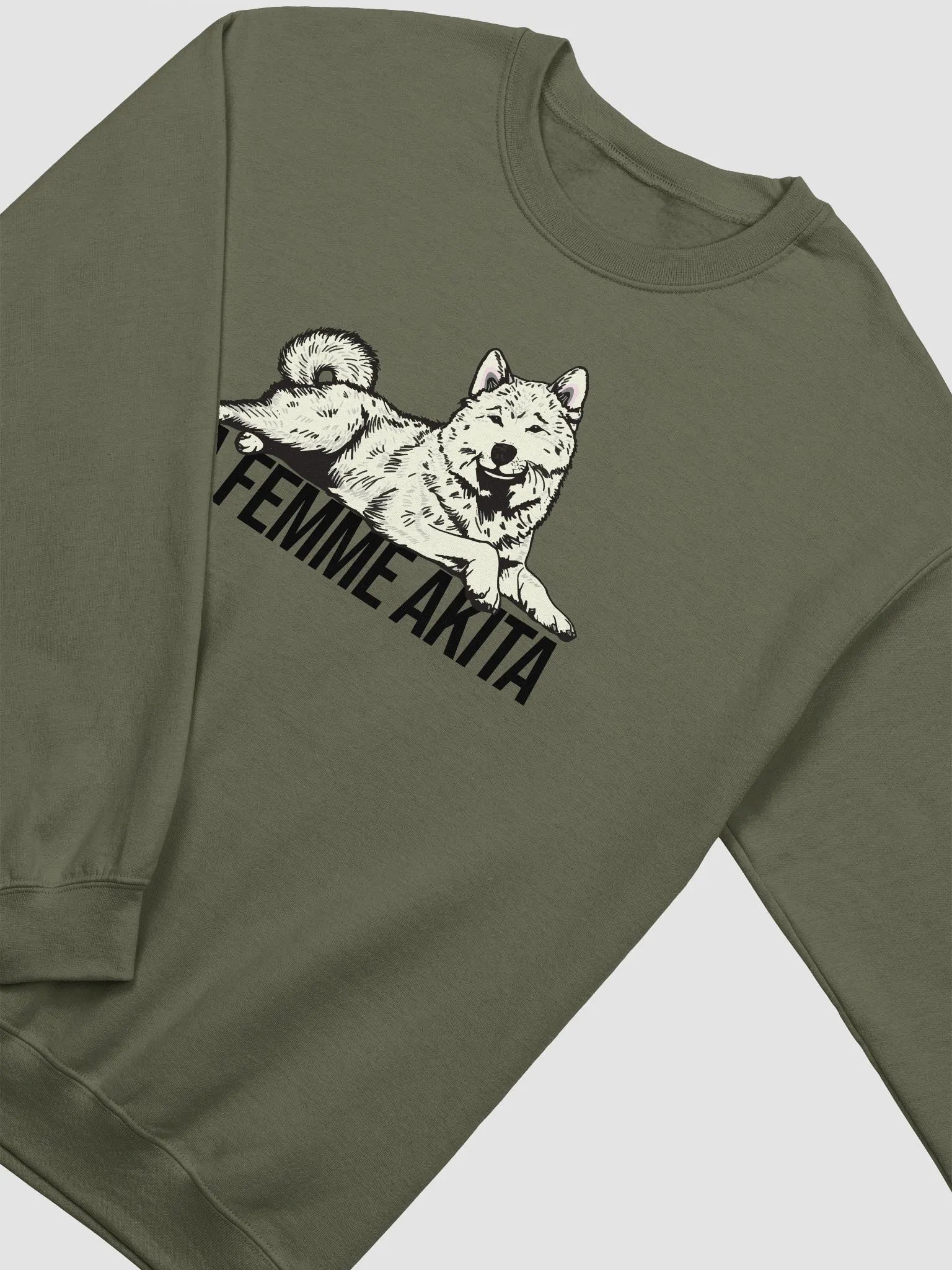 La Femme Akita Sweatshirt of an Akita Inu (White) | Funny Shirt for Akita Paw-rents product image (16)