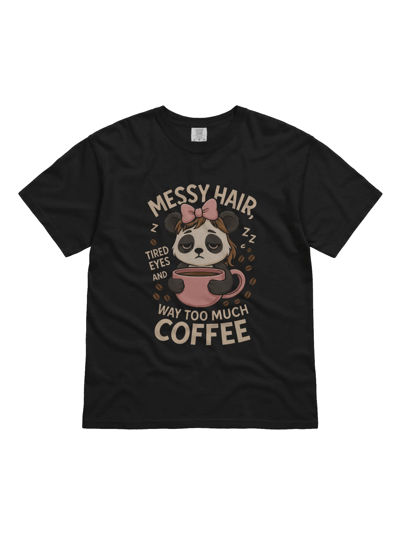 Panda Coffee Lover T-Shirt - Pink Bow product image (5)