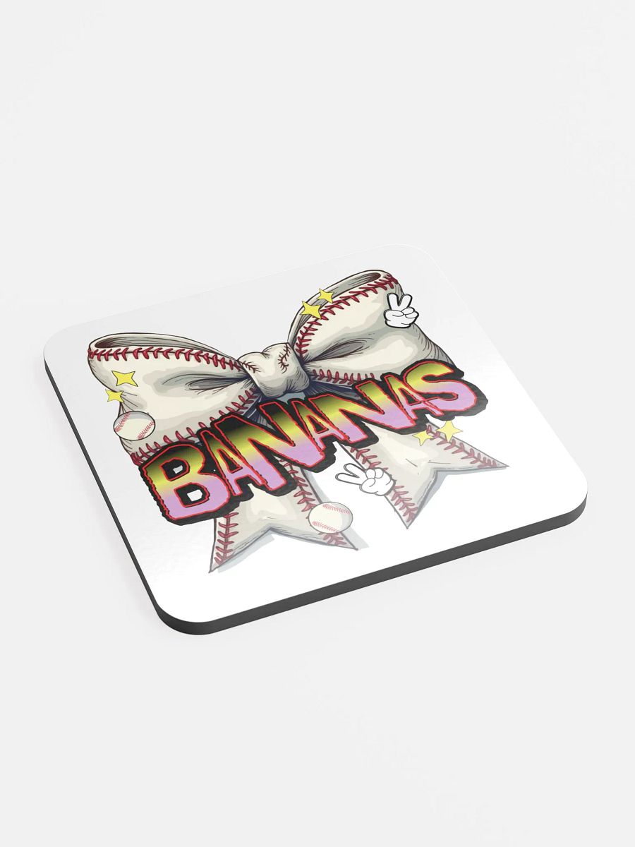 Bananas Bow Baseball Coaster product image (3)