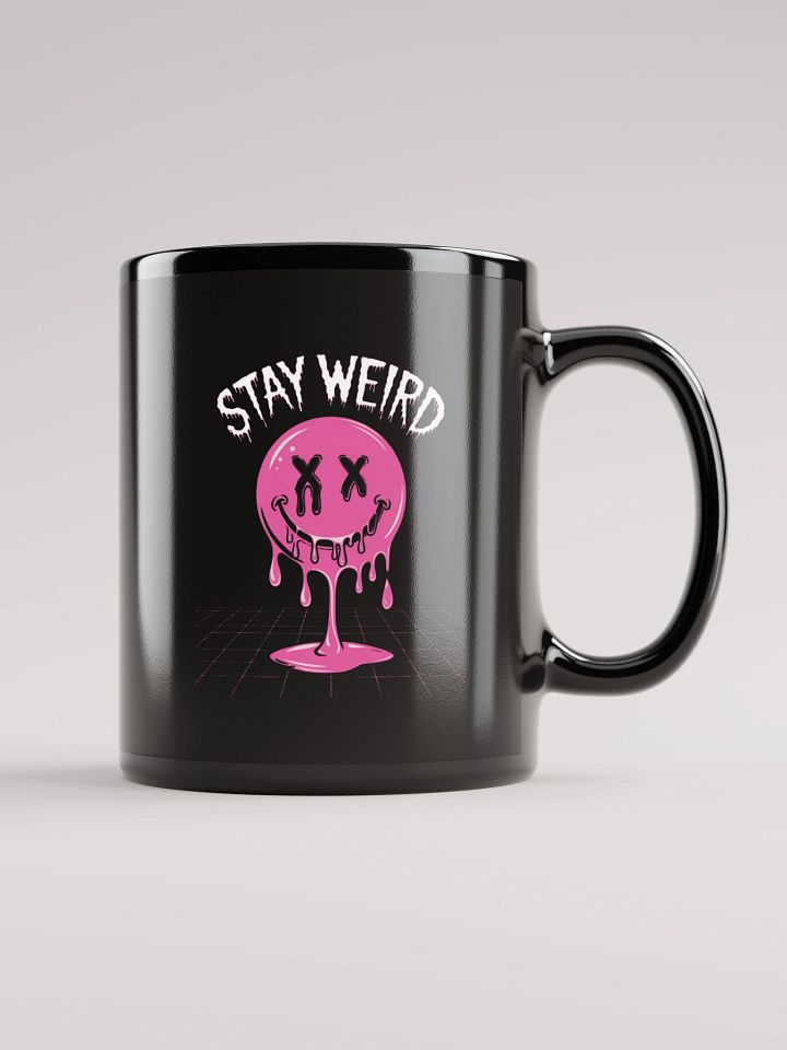 Stay Weird Black Glossy Mug product image (1)