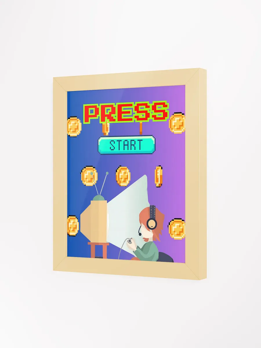 Pixelated Press Start Framed Poster product image (3)