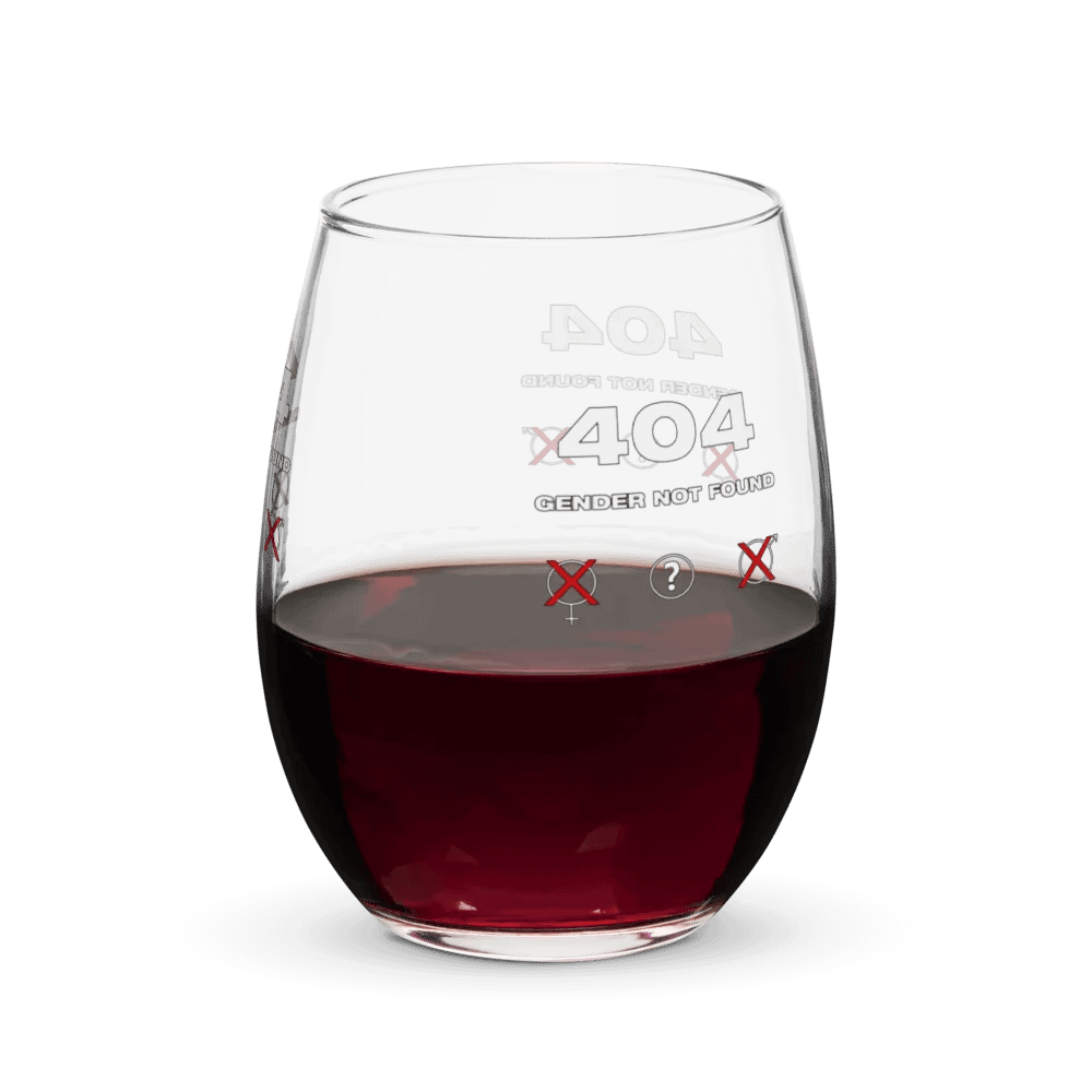 404 Gender not Found Wine Glass product image (7)