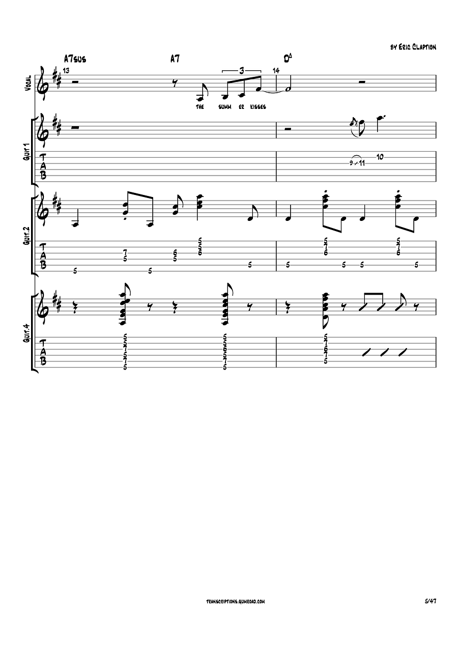 (Transcription GP) Autumn Leaves - Eric Clapton product image (6)