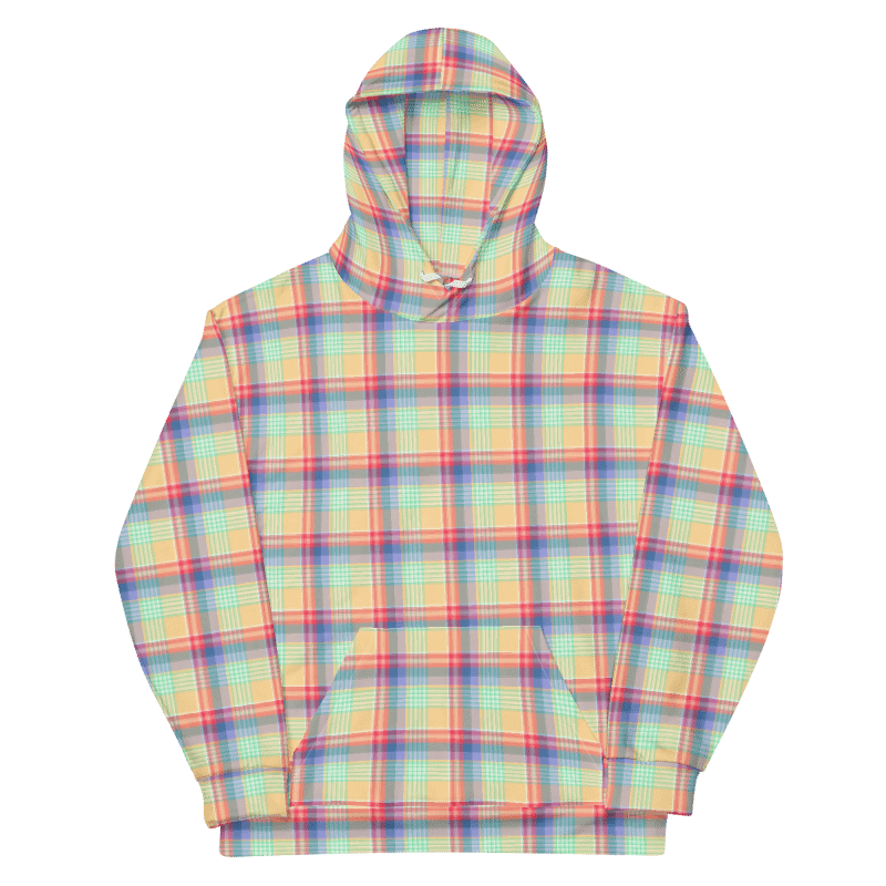 Bright Pastel Plaid Hoodie product image (6)
