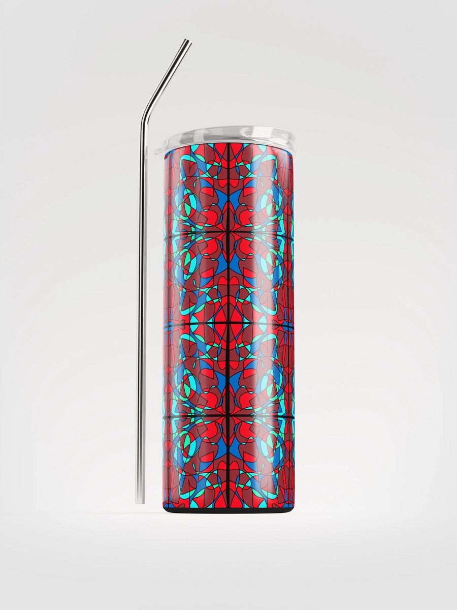 Red Stained Glass – Vibrant Red Pattern Stainless Steel Tumbler product image (1)