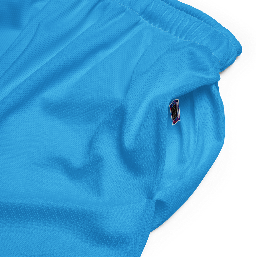 Women's | BRN.2C.C.™ Mesh Shorts | Coastal Cool Meets Sporty Style | Recycled Unisex Activewear 🌊🔥| White Logo on Deep Sky Blue product image (4)