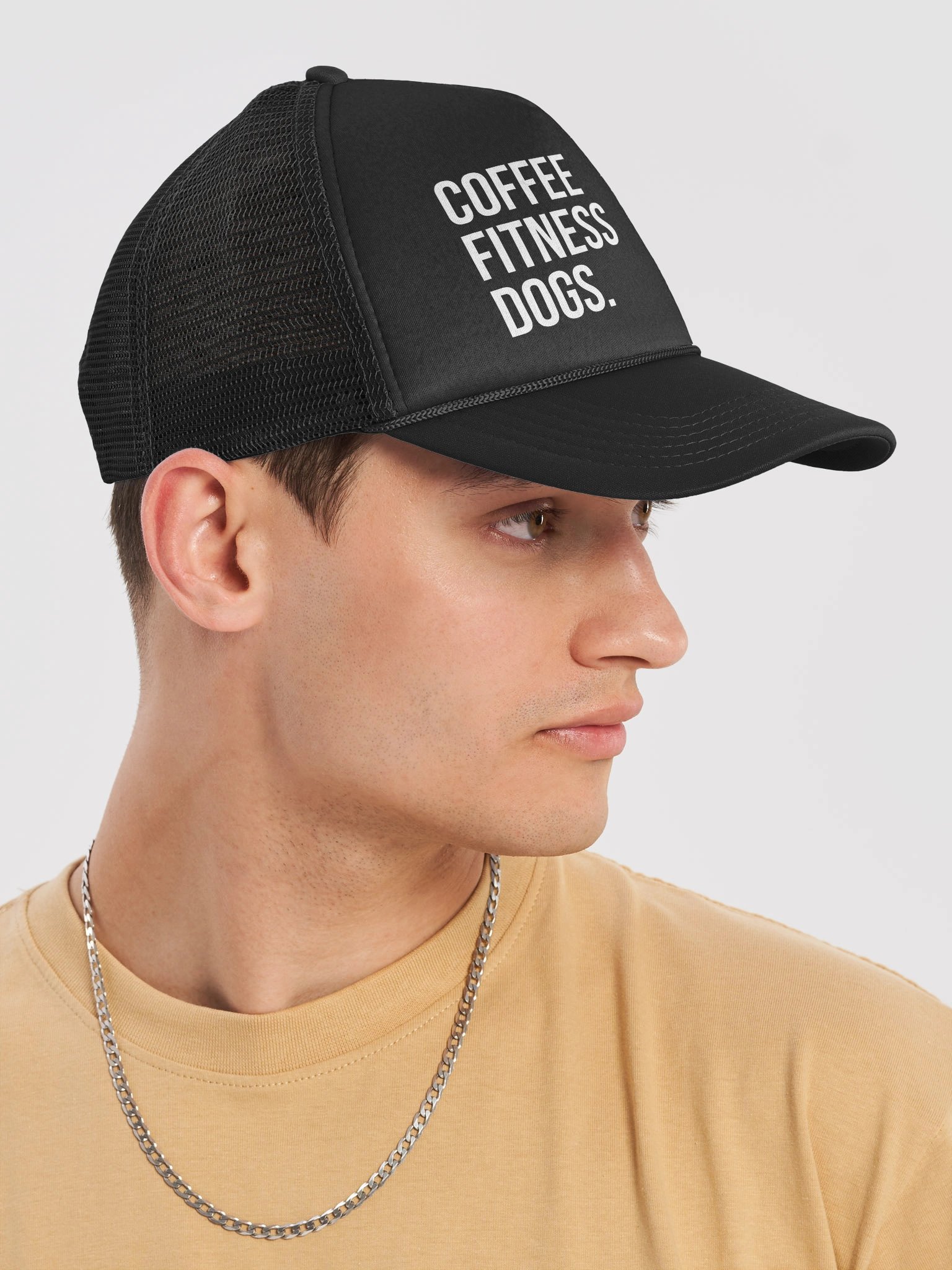 Coffee Fitness Dogs Foam Trucker Hat product image (3)