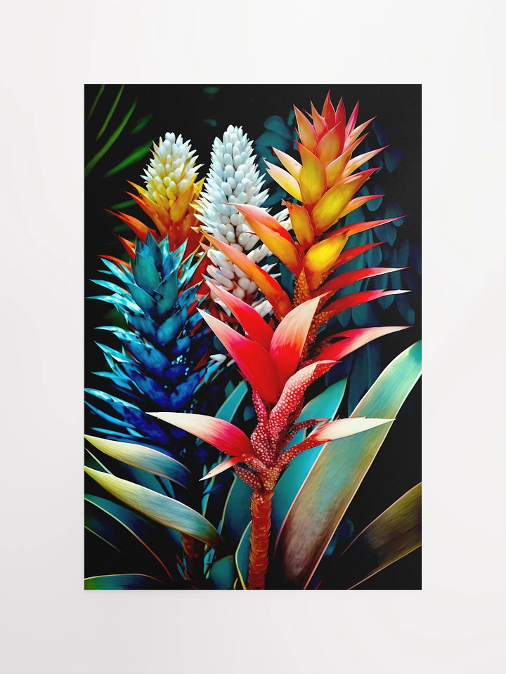 Tropical Aechmea Splendor - Exquisite Bromeliad Botanical Art Print Matte Poster product image (2)