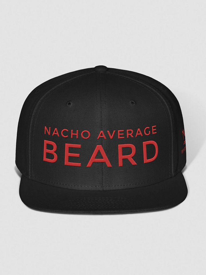 Nacho Average Beard Snapback Cap (Red Embroidery) product image (1)