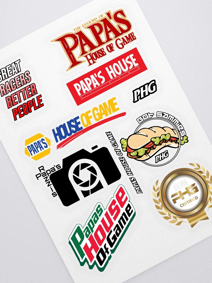 Papa's House of Game Logo Sticker Sheet product image (1)
