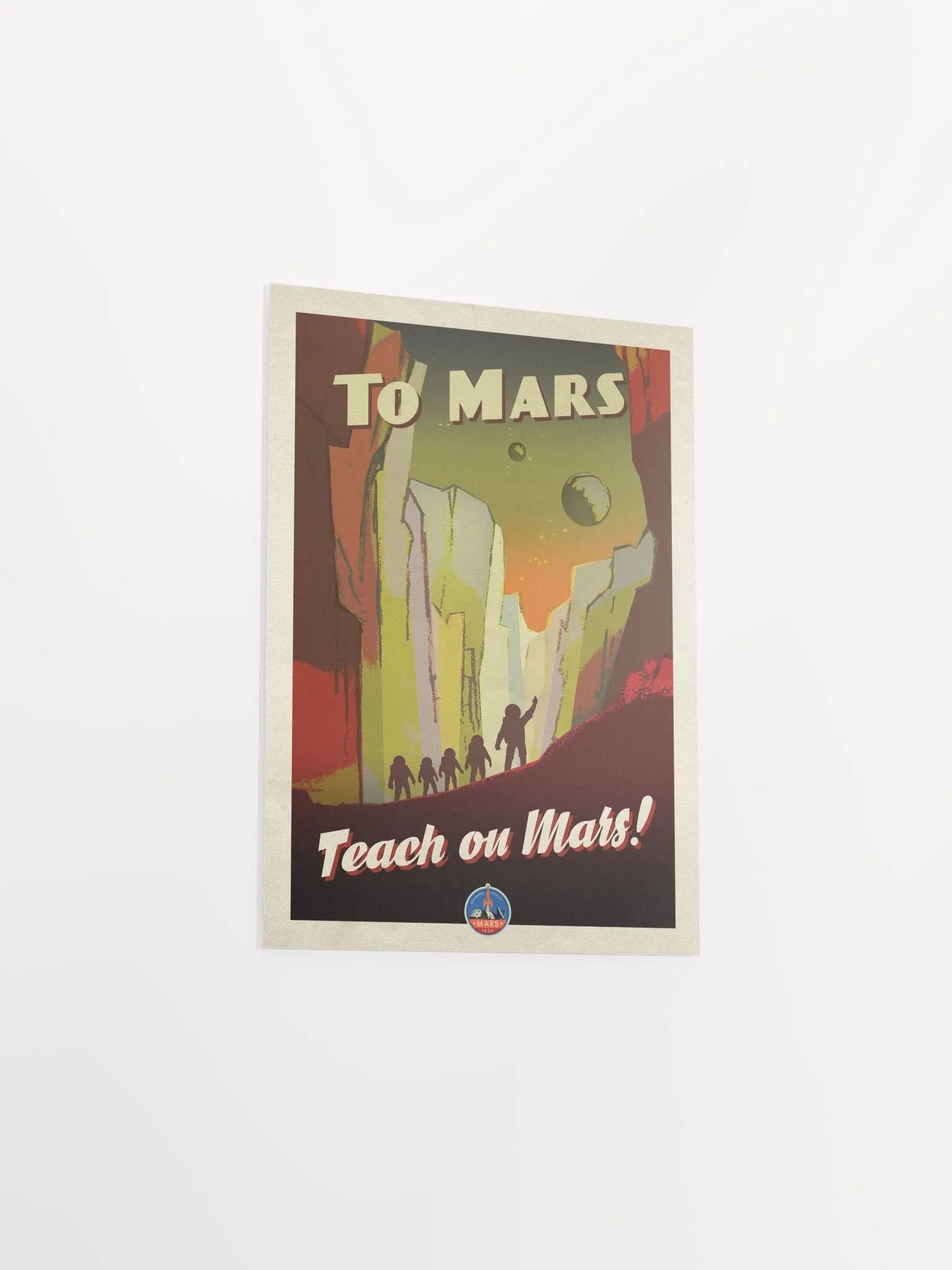 To Mars! — Vintage space poster, retro space art, propaganda poster, retrofuturism art, retro sci-fi print product image (9)