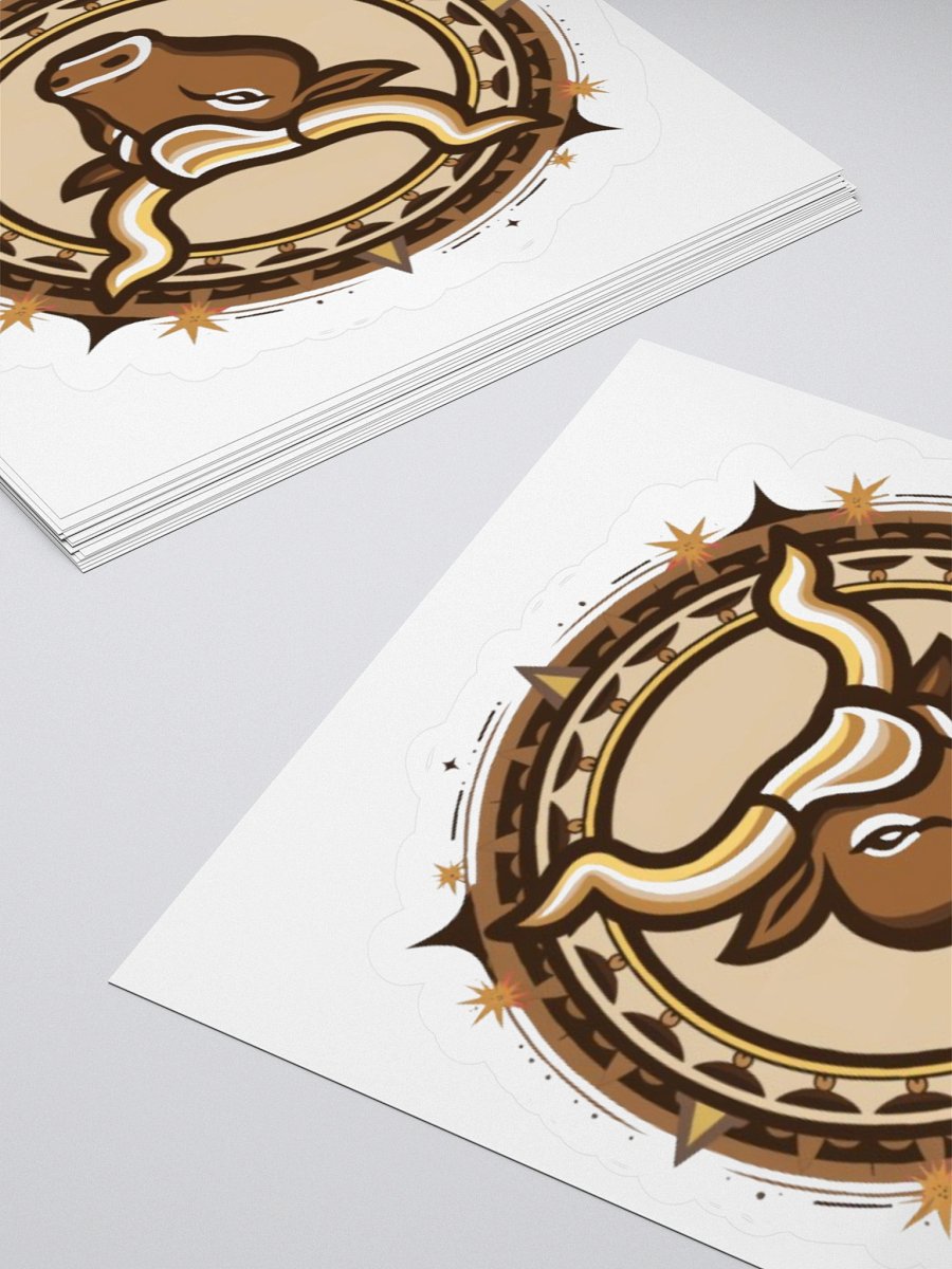 Taurus Zodiac Sticker - Bull with Celestial Border - Premium Vinyl product image (10)