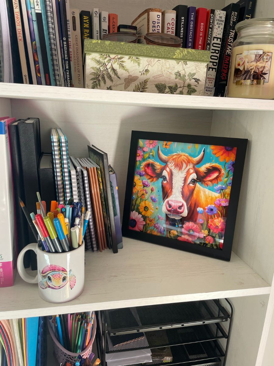 Spring Cow Painting Framed Art Print product image (6)