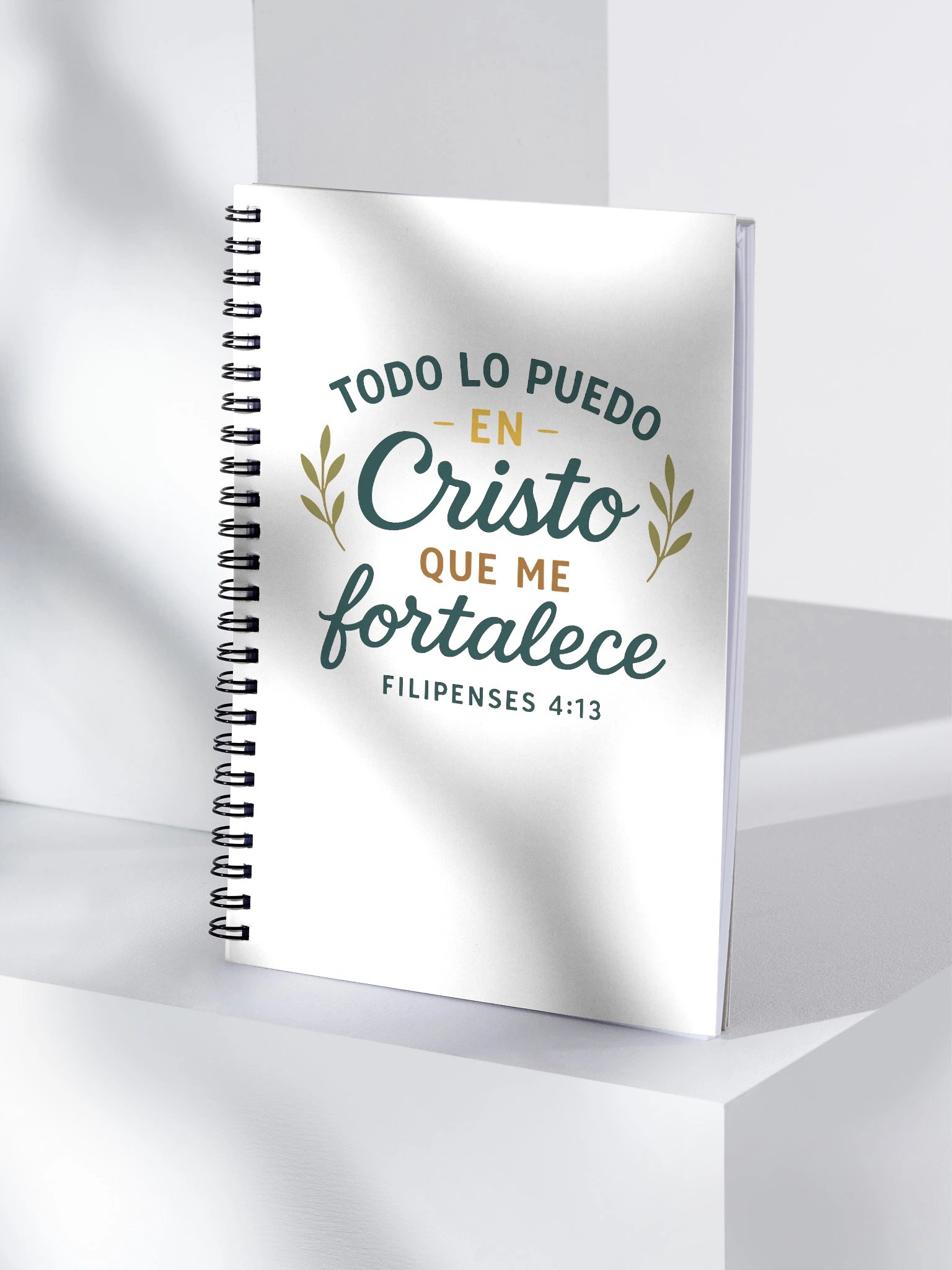 Christian Spiral Notebook – “Todo lo puedo en Cristo” – Spanish Bible Verse Cover product image (4)