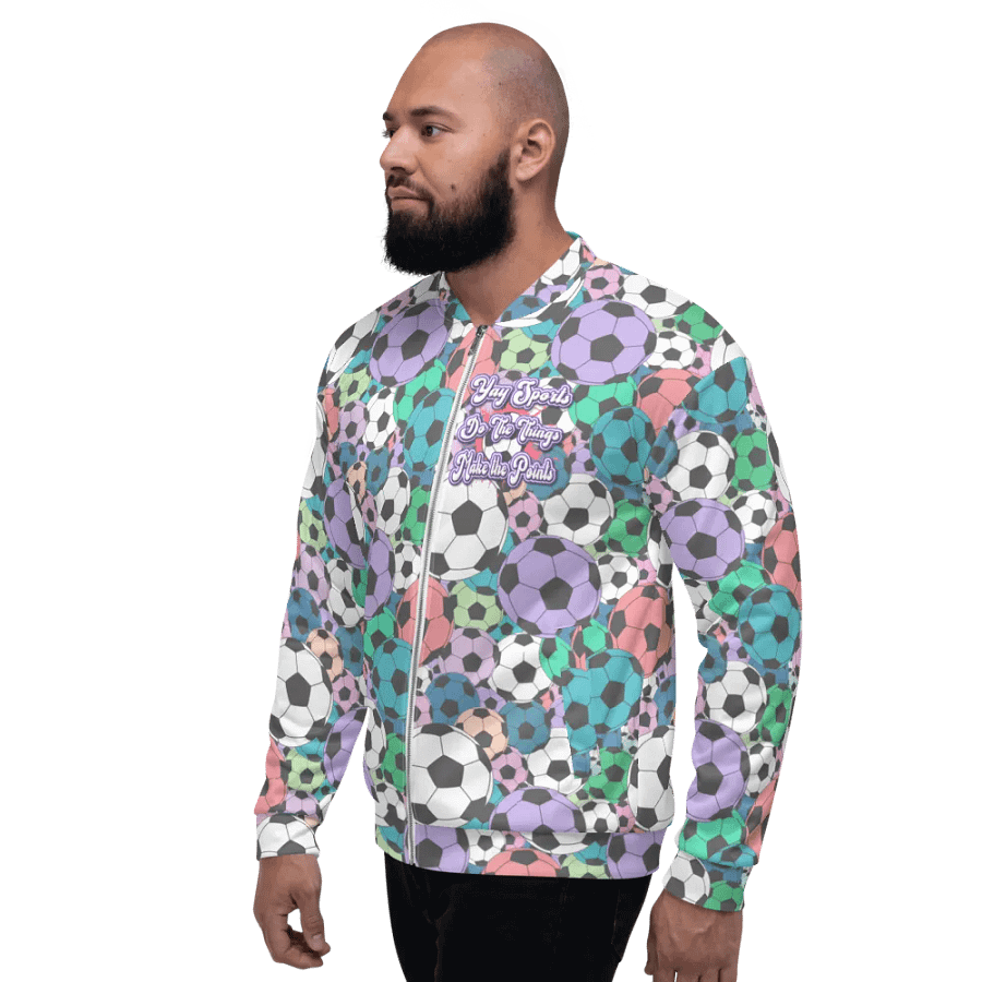 Yay Sports Soccer Football All Over Print Bomber Jacket product image (5)