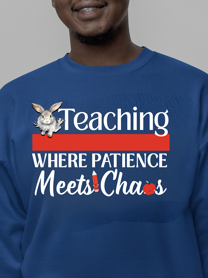 Bunny Teaching Where Patience Meets Chaos, Teachers Heritage Sweatshirt product image (16)