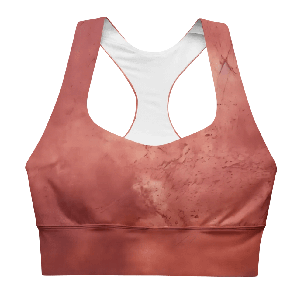 Abstract Grunge intense red Longline Sports Bra product image (2)
