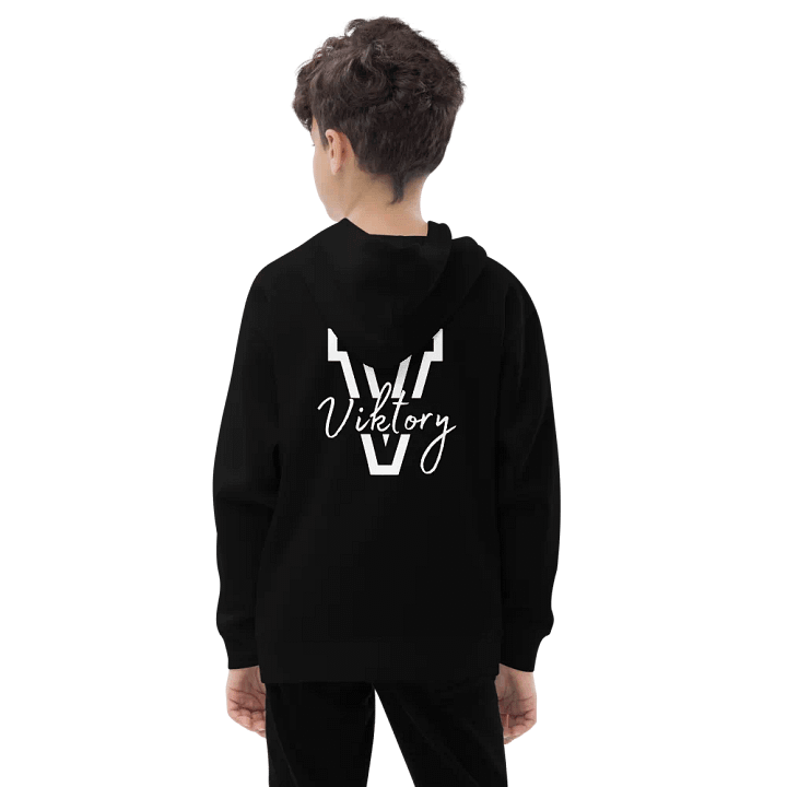 Kids Black Hoodie (white logo) product image (2)