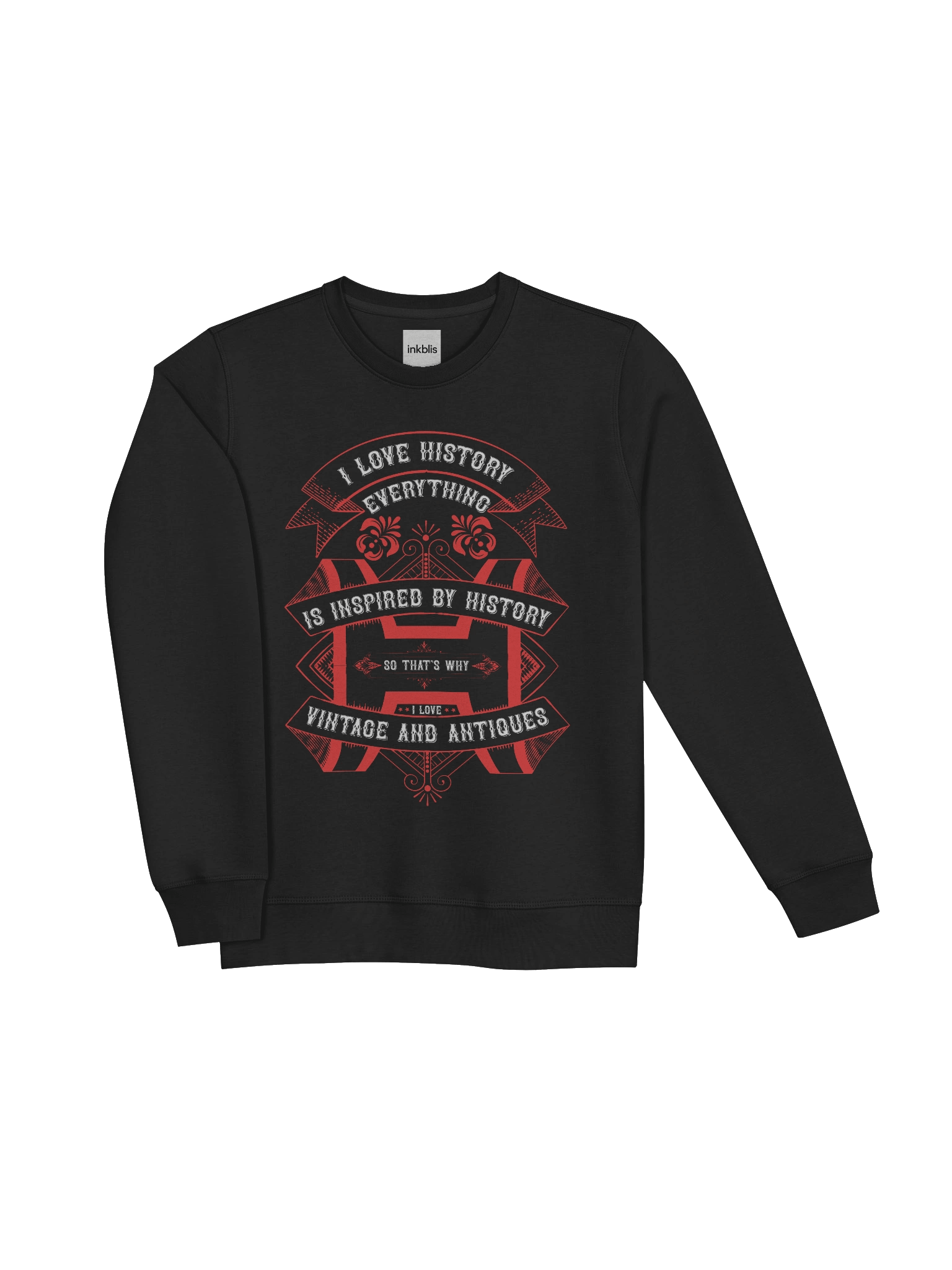 “I Love History – Inspired by Vintage & Antiques” Retro Sweatshirt product image (3)