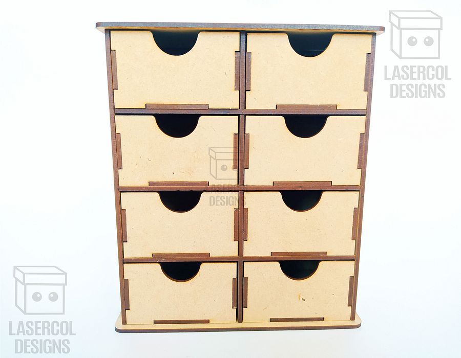 8 Drawers Desk Organizer - Laser Cut Files product image (10)
