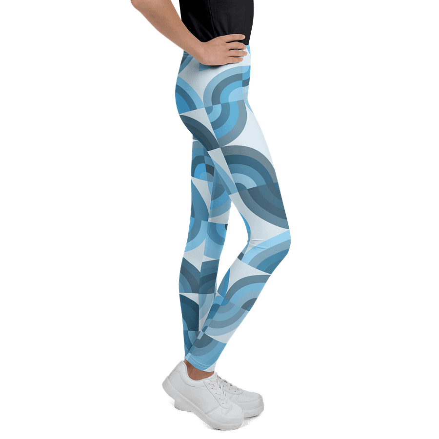 Symmetric Blue Mosaic Youth Leggings product image (4)