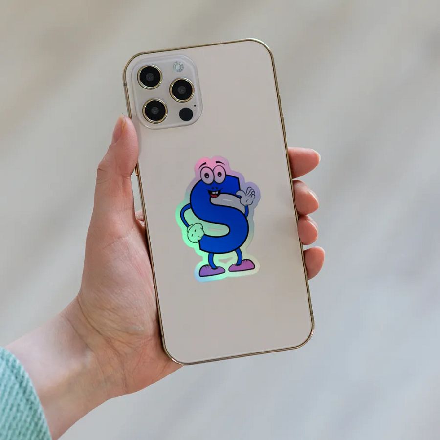S Letter Cartoon Character Holographic Sticker product image (8)