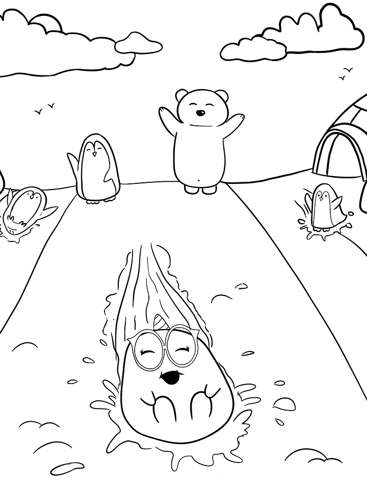 illy Sledding Coloring Page product image (1)