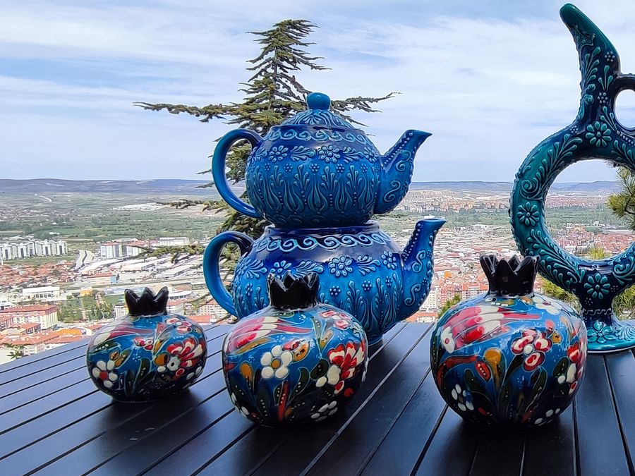 Ceramic turquoise teapot — handmade pottery, handmade ceramic product image (2)