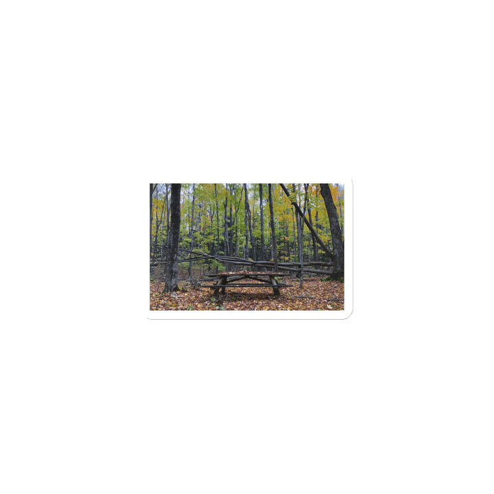 Nature Picnic Table in the Fall Die-Cut Magnet product image (1)