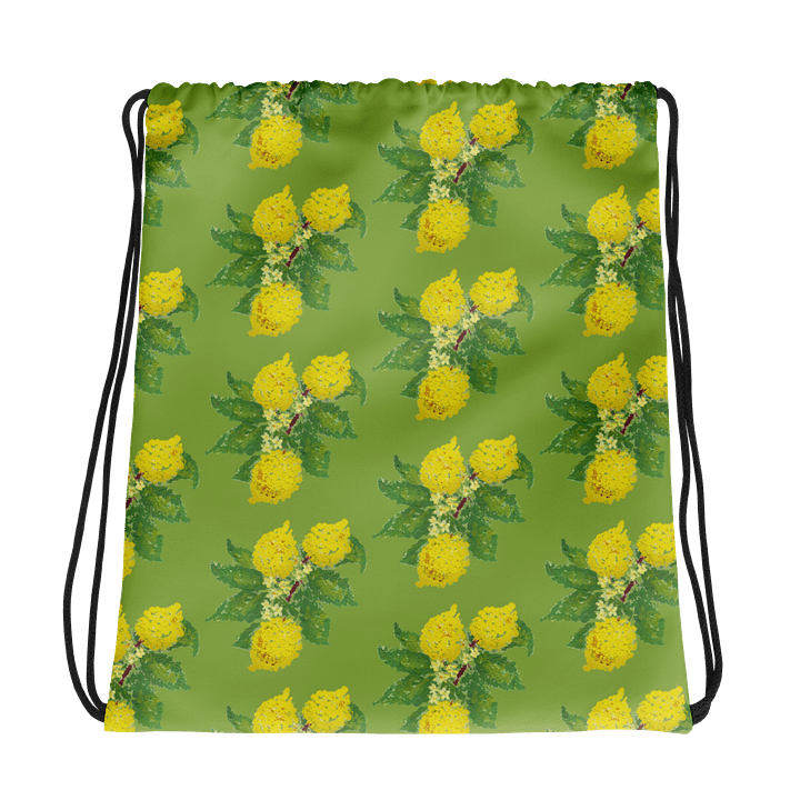 Lemon Love Green Drawstring Backpack product image (1)
