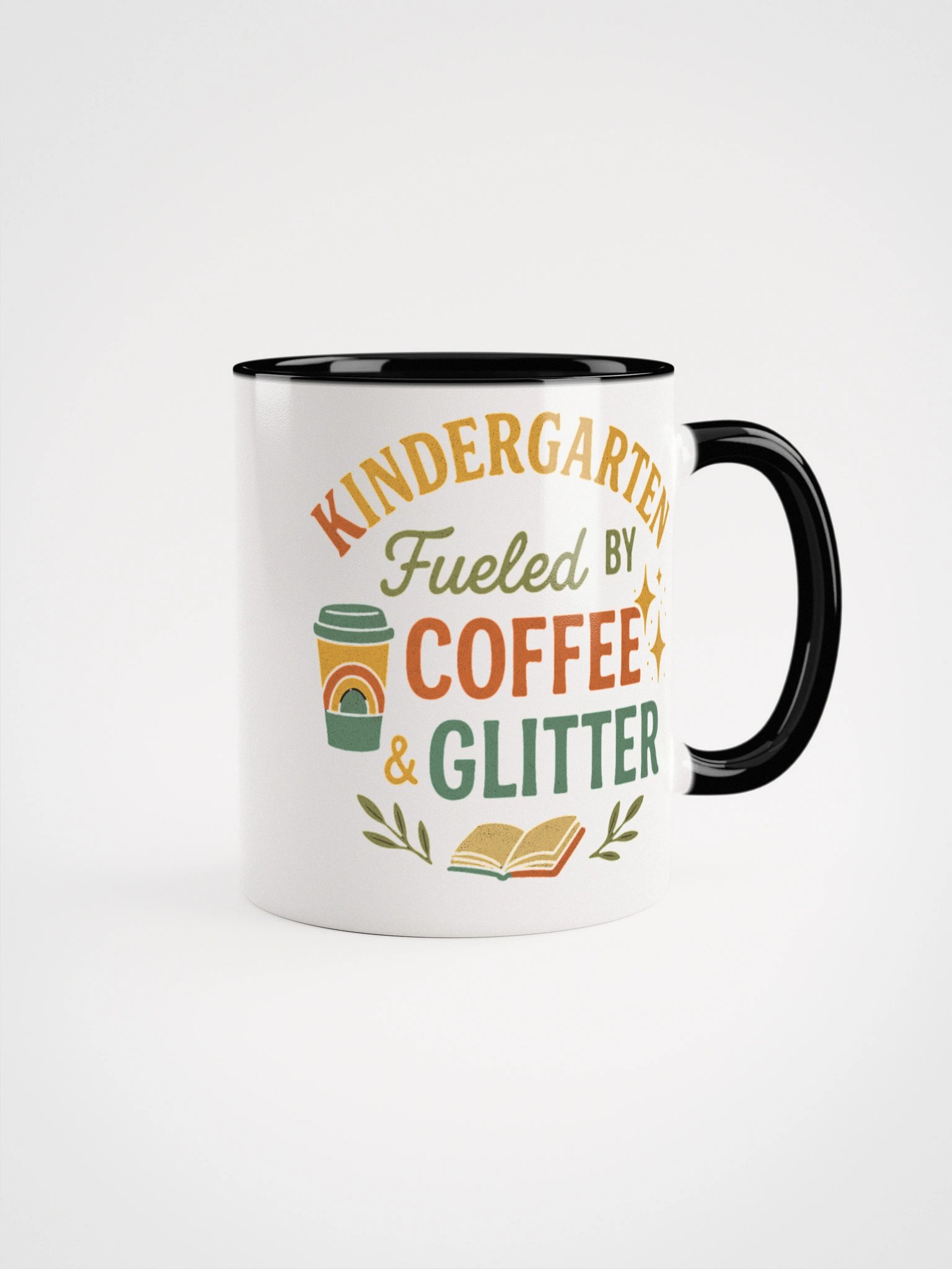 Fueled by Coffee & Glitter Mug – Funny Gift for Kindergarten Teachers product image (1)