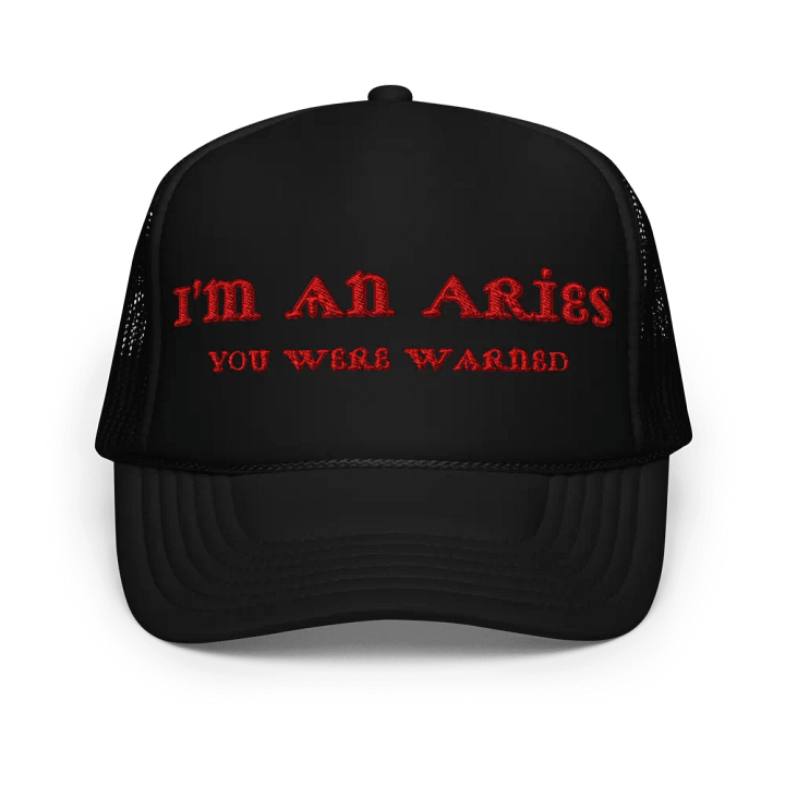 Aries 2025, You Were Warned (Word Only), Embroidered Trucker Cap product image (1)