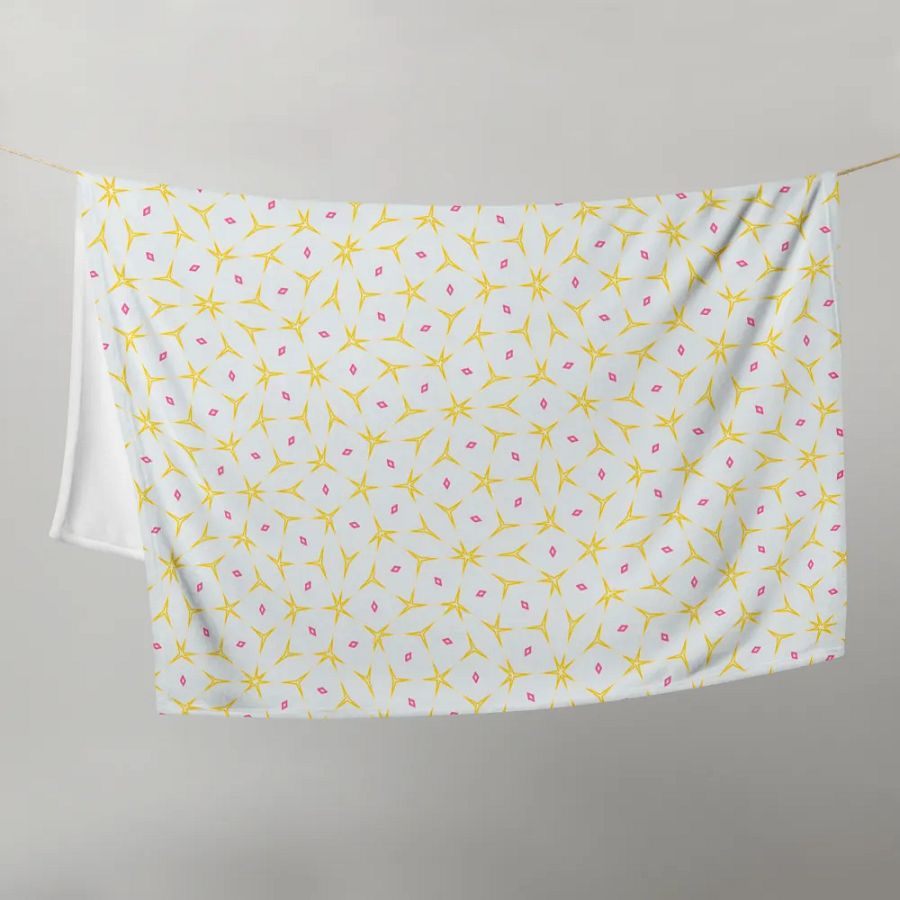 Yellow & Pink Octagonal Diamond Throw Blanket product image (10)
