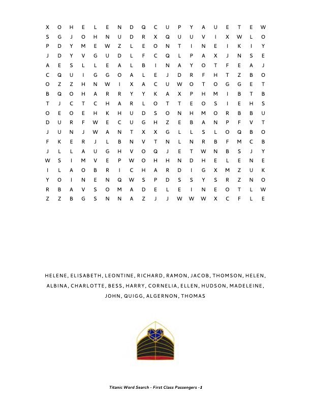 Titanic Word Search - 65 Puzzles & Solutions - Printable E-Book PDF product image (5)