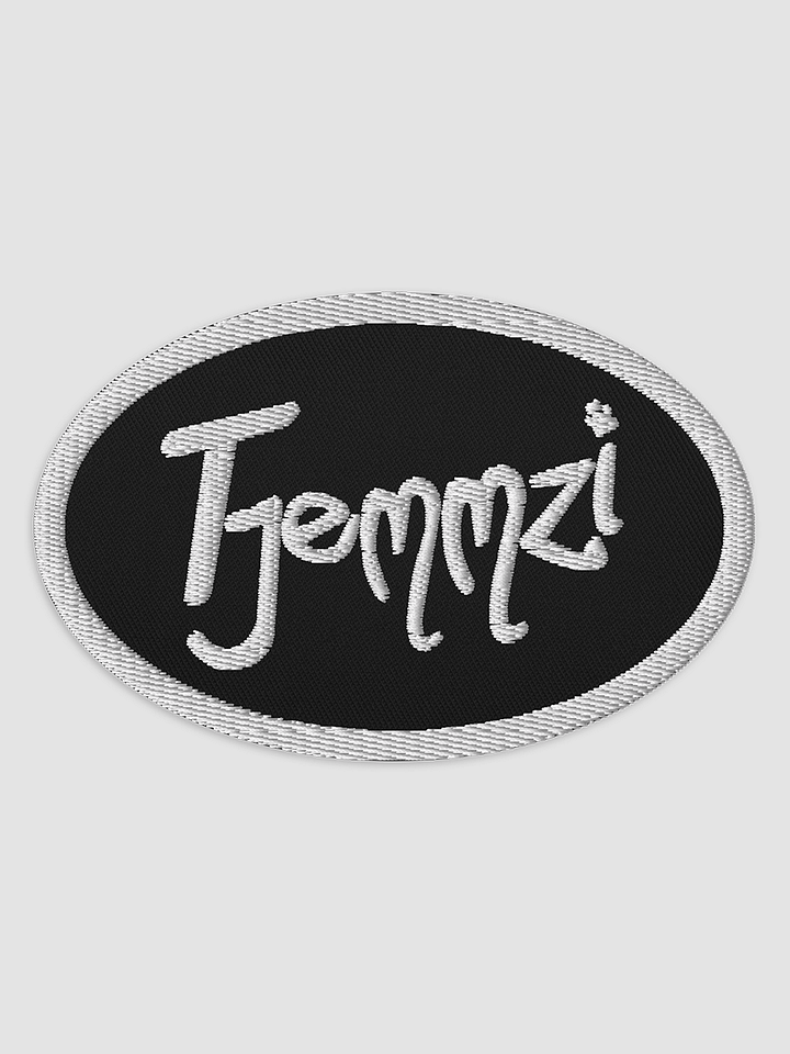 Tjemmzi Embroidered Patch - Oval (White Detail) product image (1)