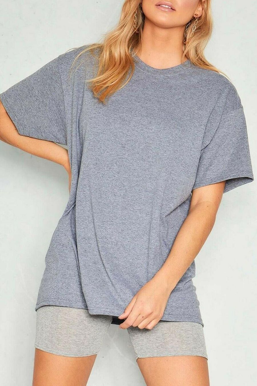 Womens Oversized Baggy Plain Cap Sleeve Basic Ladies Stretchy Casual T shirt Top product image (7)
