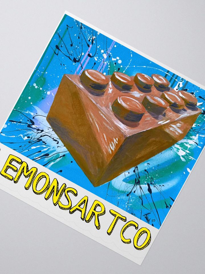 POP Brick (Red Brick/Blue Background) Sticker product image (2)