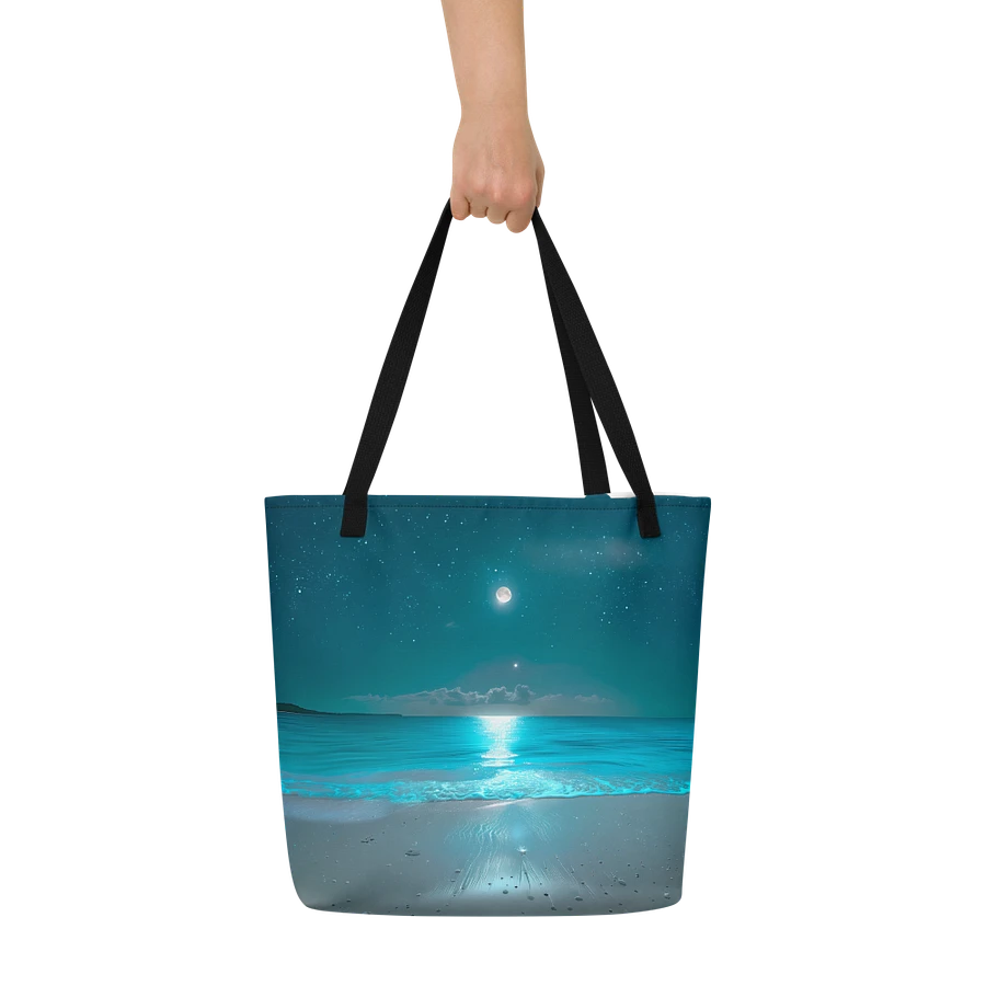 Tote Bag: Magical Beach Tranquil Seascape Ocean View Full Moon Design product image (9)