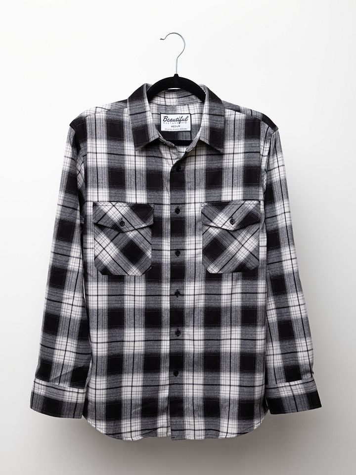 Flannel Button Up - White/Black product image (1)