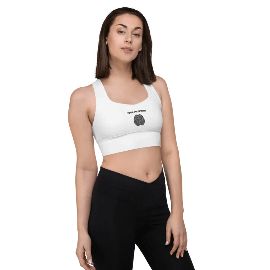 All-Over Print Longline Sports Bra - Feed Your Mind product image (3)