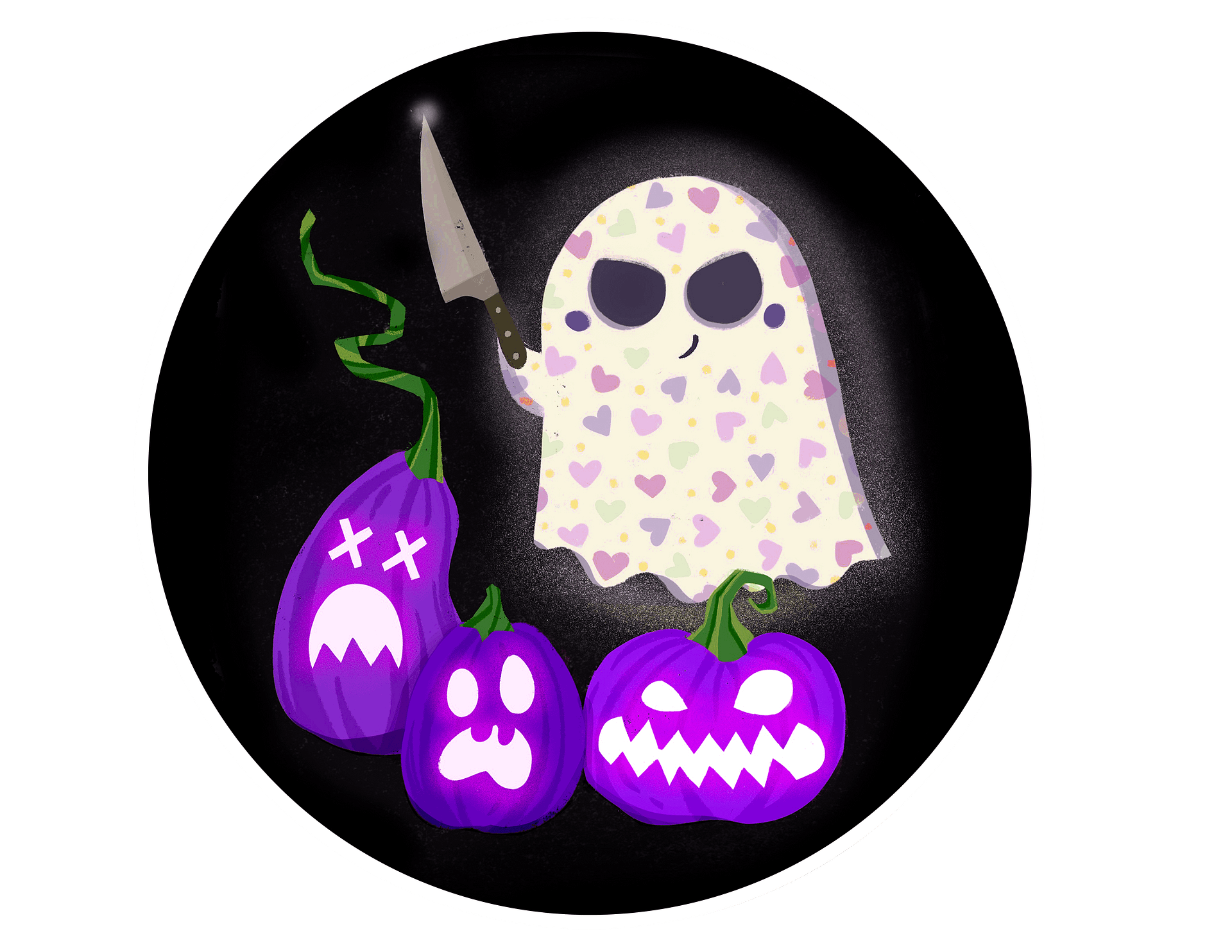 Little Ghost Pumpkin Carver - Greeting Card product image (5)