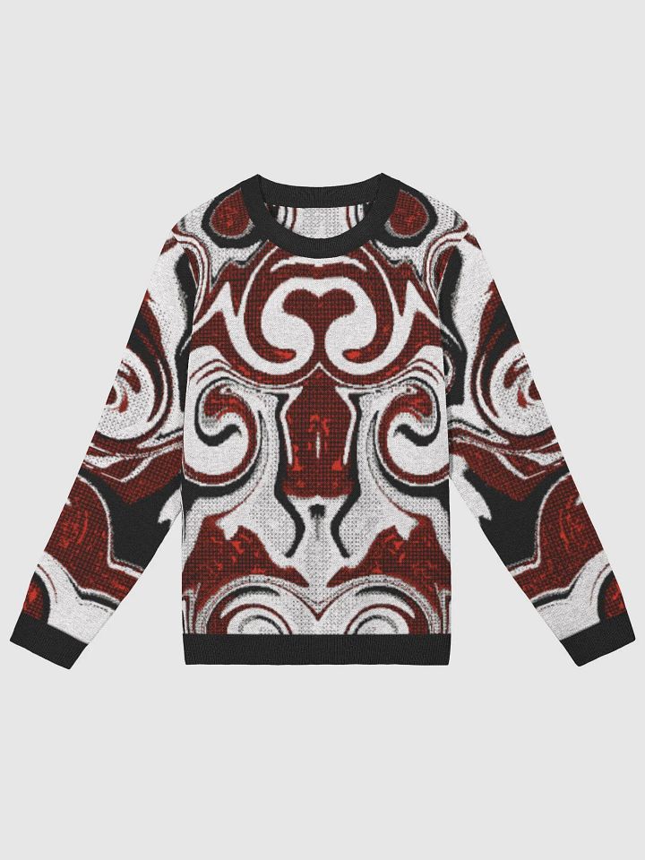 Swirling Red Classic Knit Crewneck Sweater product image (2)