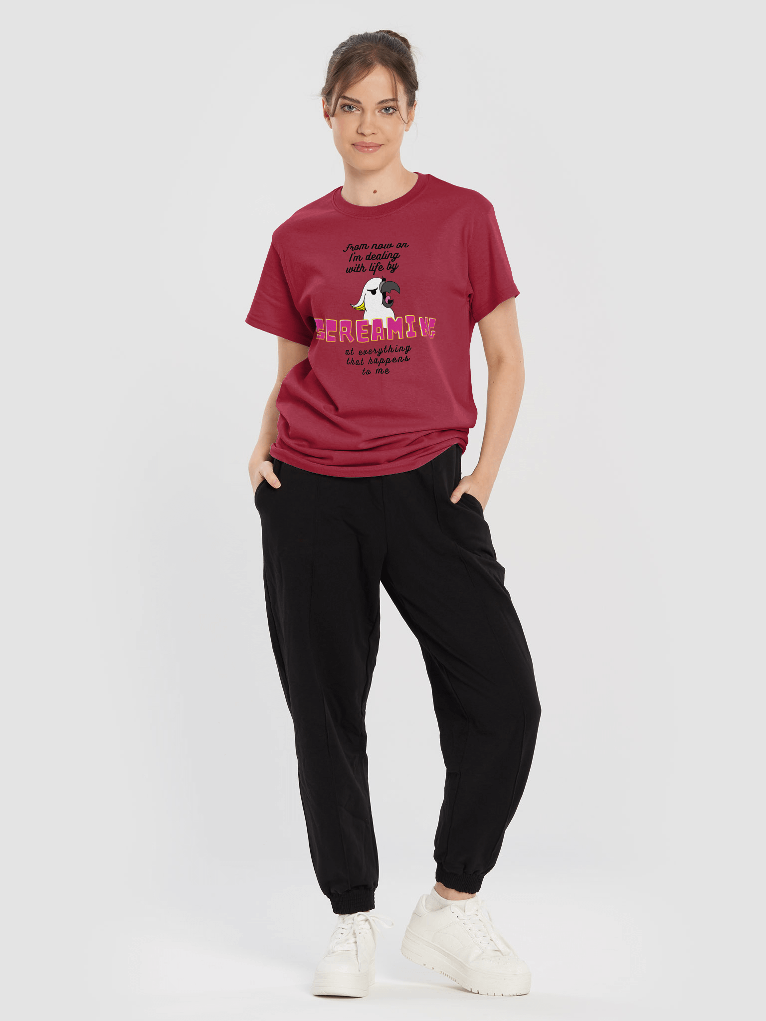 Screaming Cockatoo With Text Classic T-shirt Multicolor product image (6)