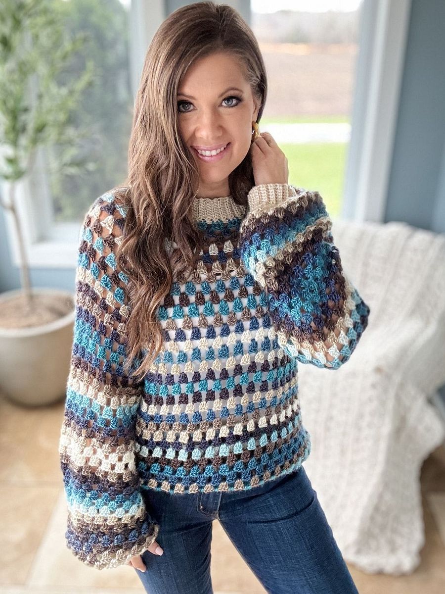 Granny Pop Pullover Crochet Pattern product image (9)